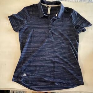 Adidas Blue Space Dyed Polo Shirt. Light weight & moisture wicking. Gently worn.
